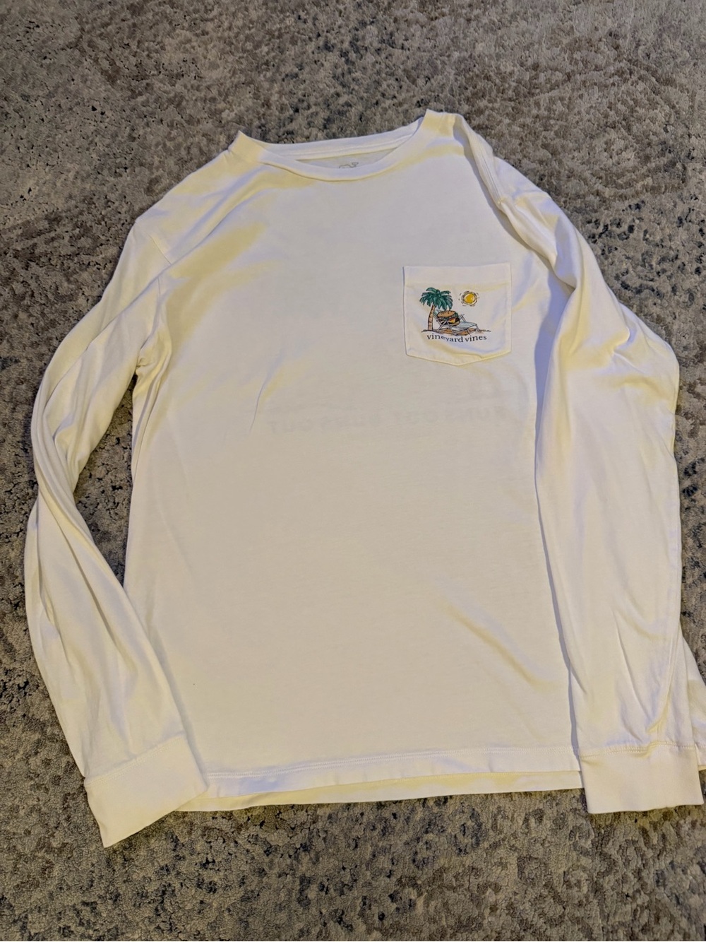 Vineyard Vines White Long-Sleeve Pocket T-Shirt